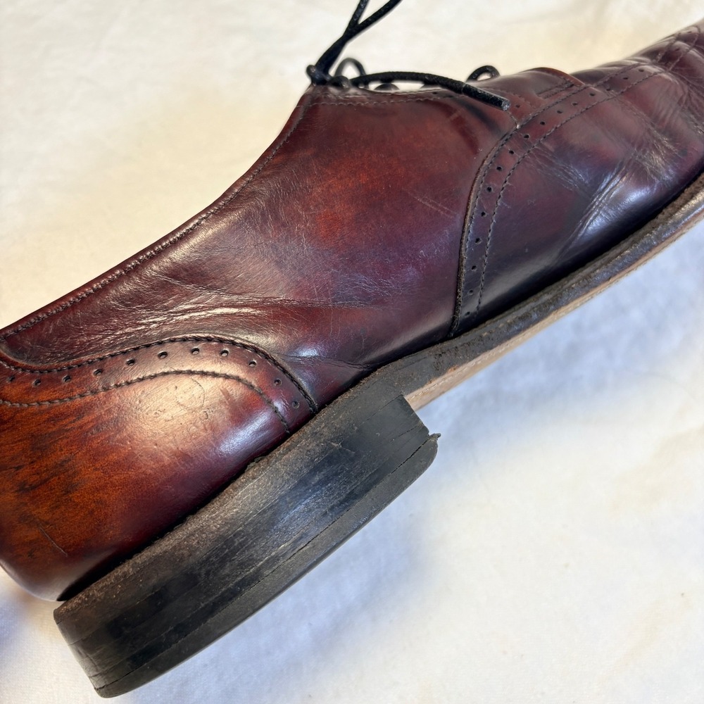 Allen Edmonds Kingswood Wingtip Oxford Men's Shoe Burgundy 11.5 B.Classic Preppy - Picture 13 of 16